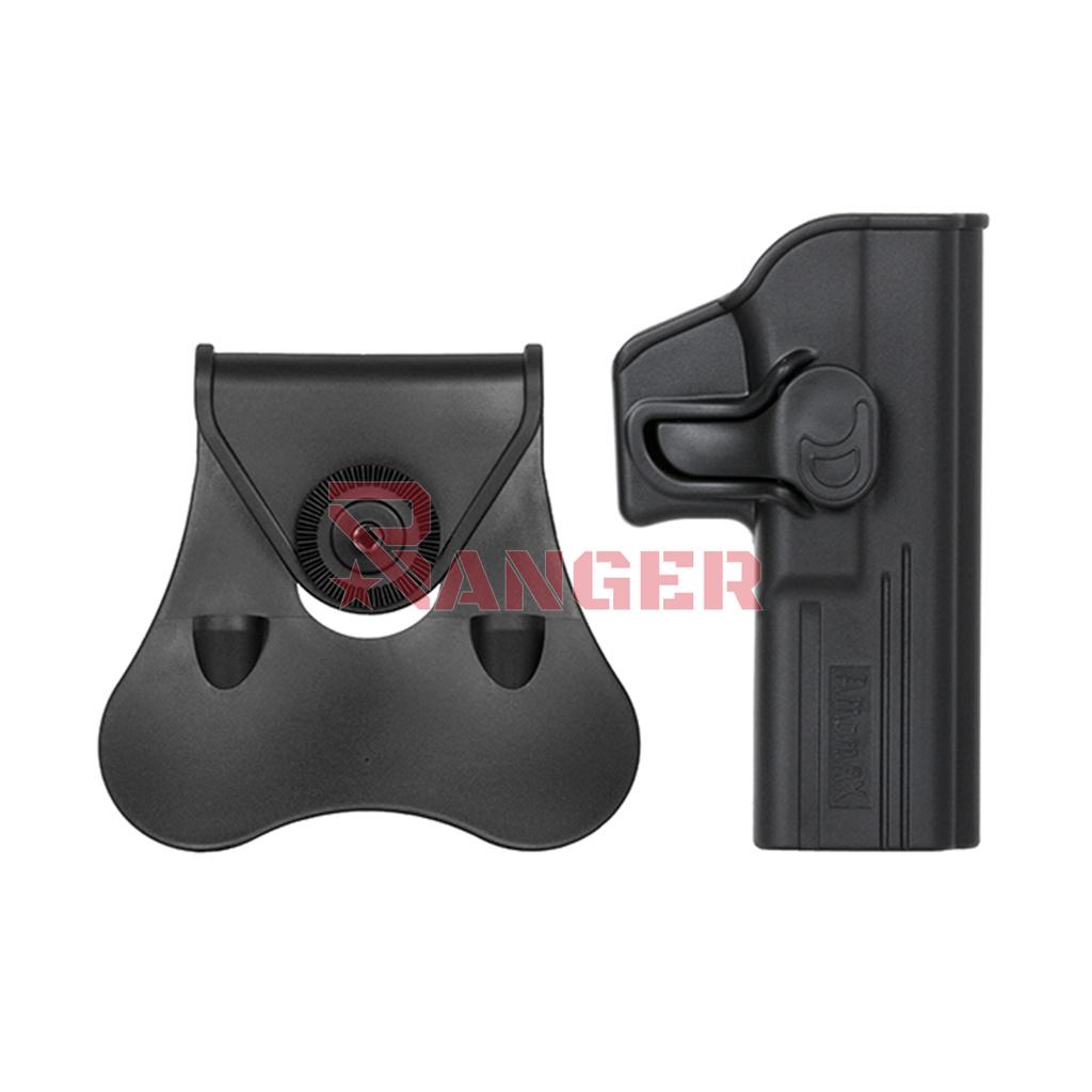 FUNDA PISTOLA RIGIDA AMOMAX GLOCK 17 NEGRA