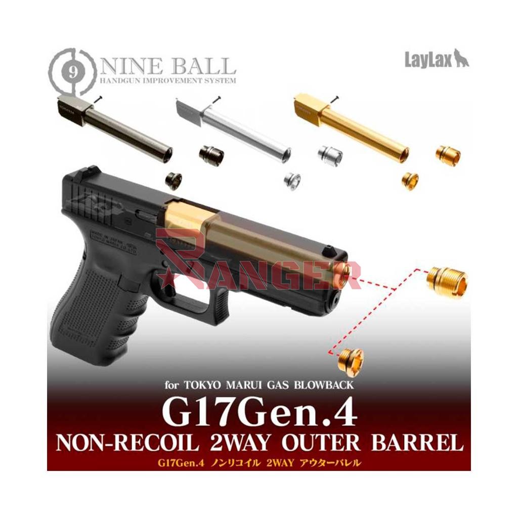 CAÑON EXTERNO ROSCADO LAYLAX/NINE BALL NON RECOIL GLOCK 17 GEN.4 DORADO