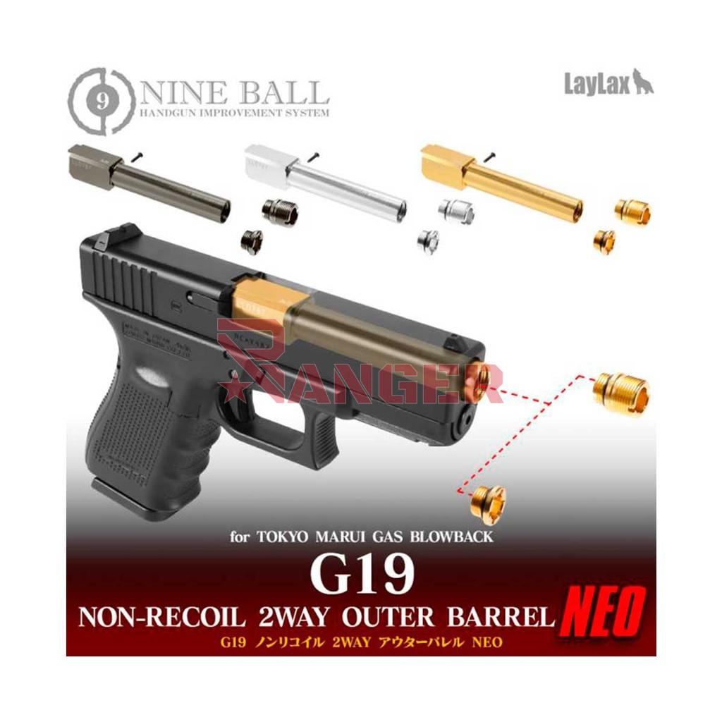 CAÑON EXTERNO ROSCADO LAYLAX/NINE BALL NON RECOIL GLOCK 19 DORADO