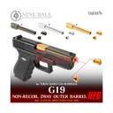 CAÑON EXTERNO ROSCADO LAYLAX/NINE BALL NON RECOIL GLOCK 19 DORADO