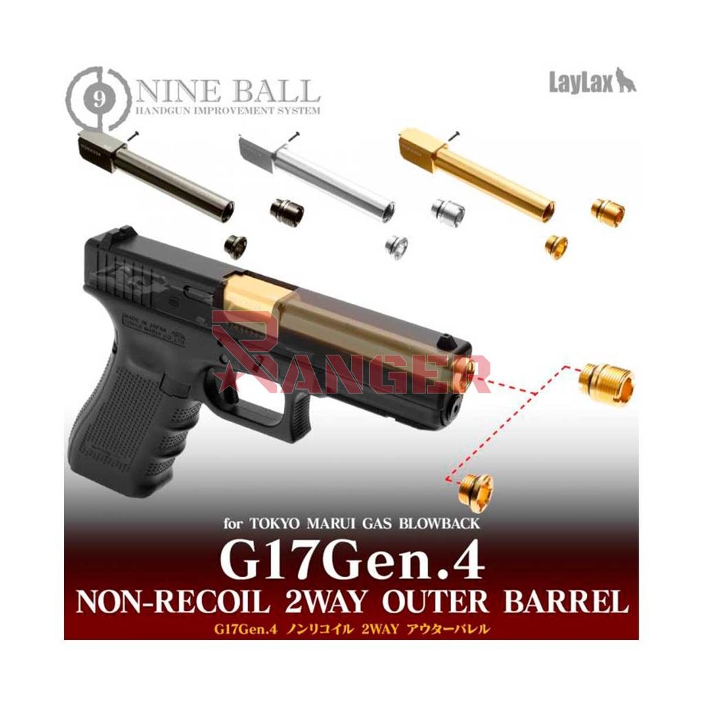 CAÑON EXTERNO ROSCADO LAYLAX/NINE BALL NON RECOIL GLOCK 17 GEN.4 PLATA