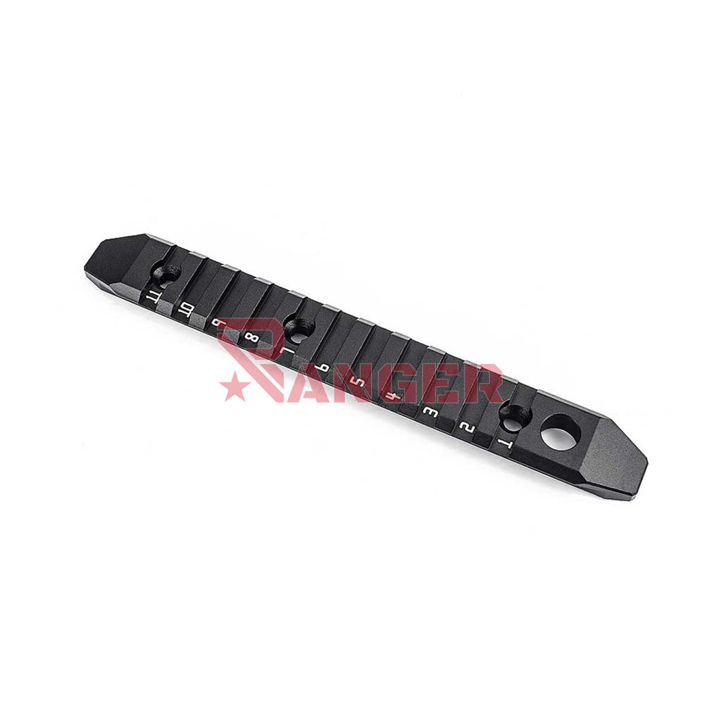 RAIL METAL 11 HUECOS M-LOK/KEYMOD ALUMINIO NEGRO