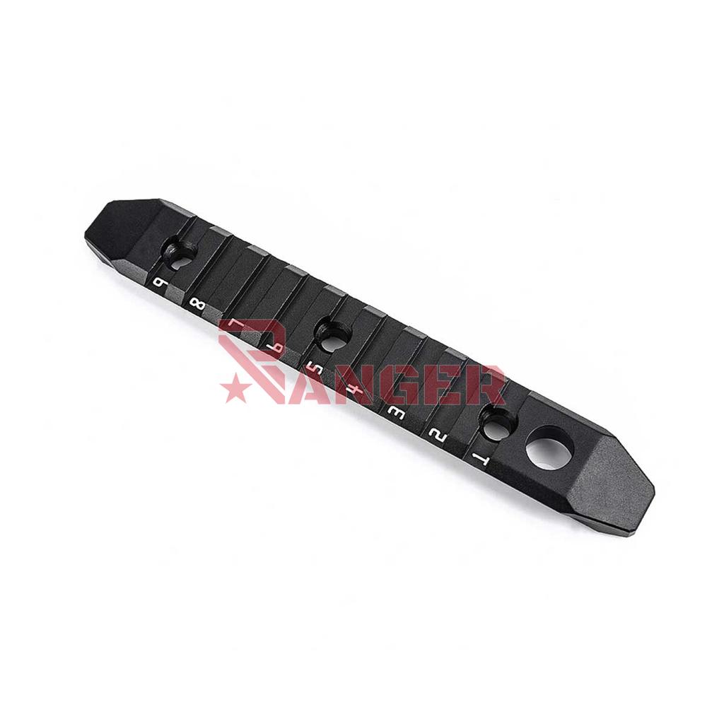 RAIL METAL 9 HUECOS M-LOK/KEYMOD ALUMINIO NEGRO