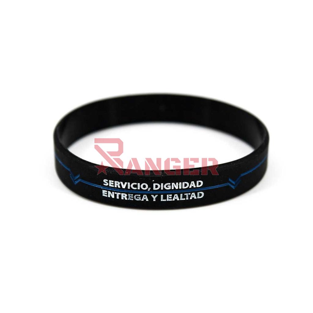 PULSERA GOMA POLICIA NACIONAL NEGRA