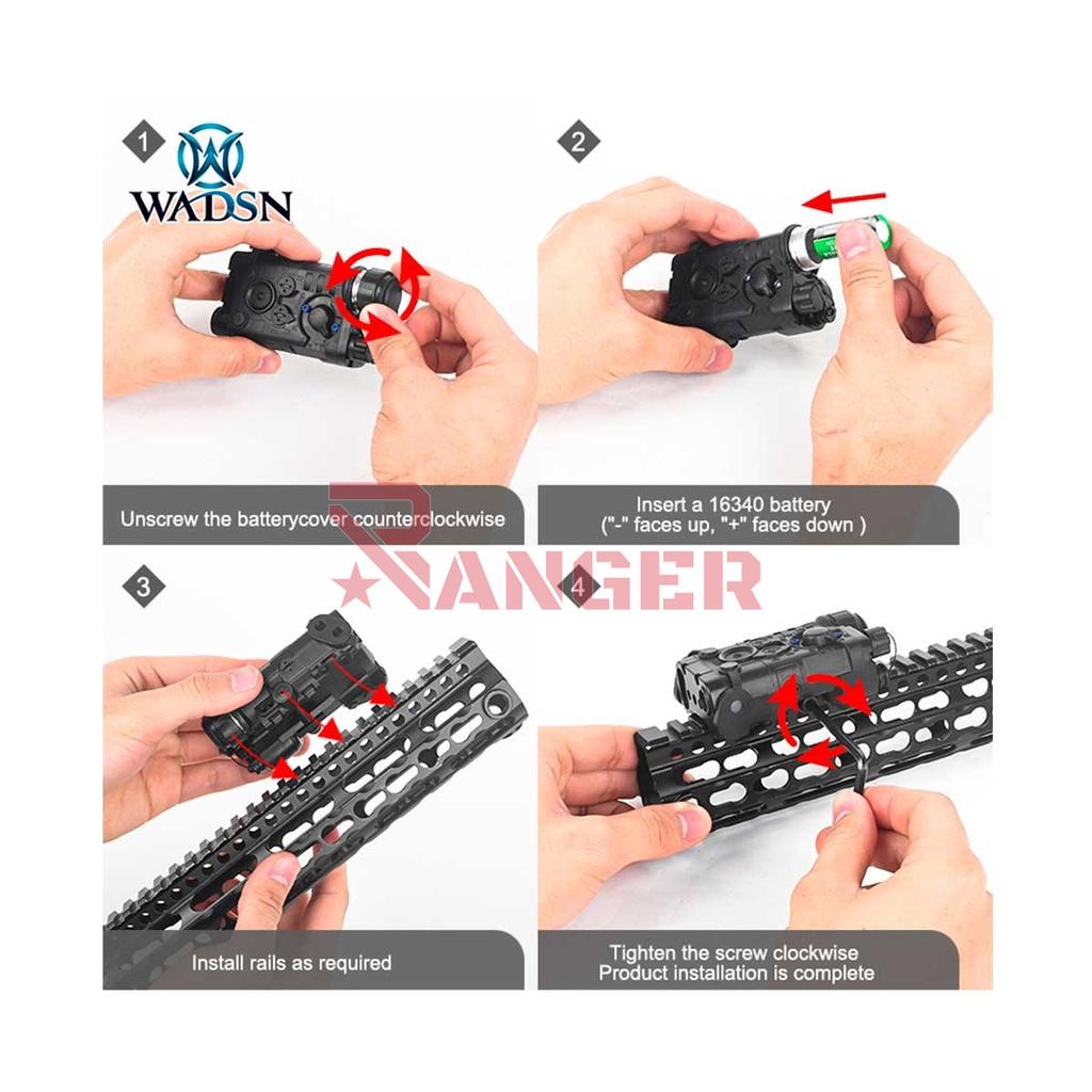 NGAL LINTERNA LASER AZUL WADSN VERSION LIGHT NEGRO