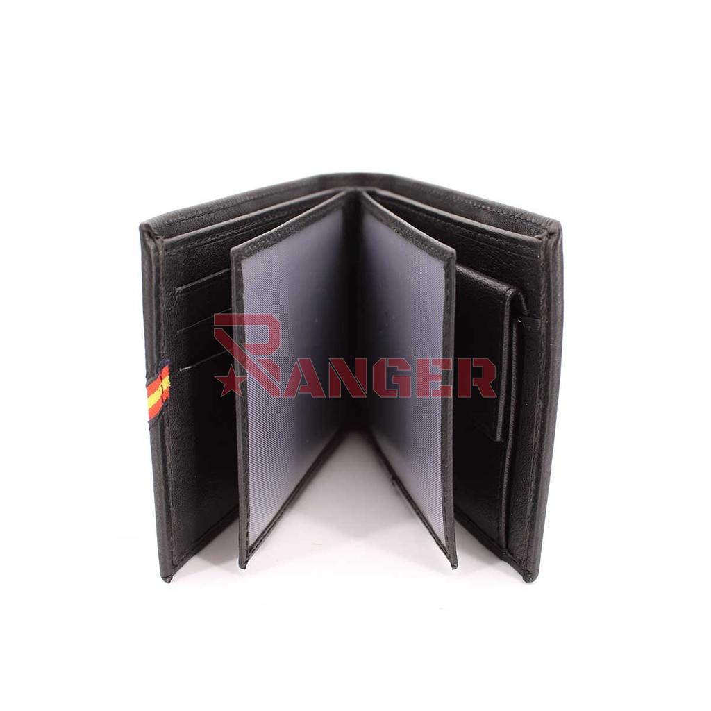 CARTERA PIEL BANDERA ESPAÑA TRIANGULO NEGRA