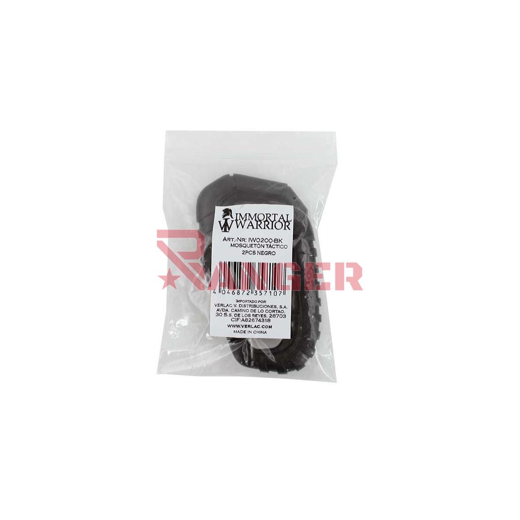 MOSQUETON PVC IMMORTAL TACTICO PEQ. 2PCS NEGRO
