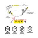 GAFA MECHANIX PROTECCION TYPE-N TRANSPARENTES PATILLA NEGRA