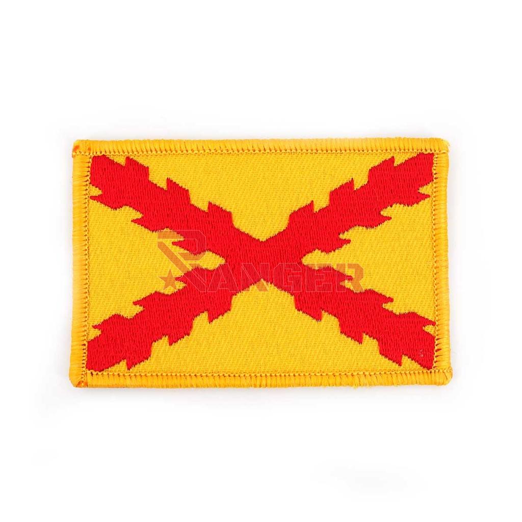 PARCHE BORGOÑA BORDADO C/VELCRO GR. AMARILLO-ROJO