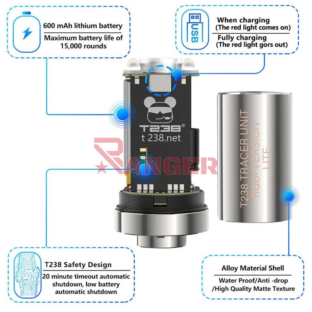 SILENCIADOR TRAZADOR MINI T238 LITE NEGRO