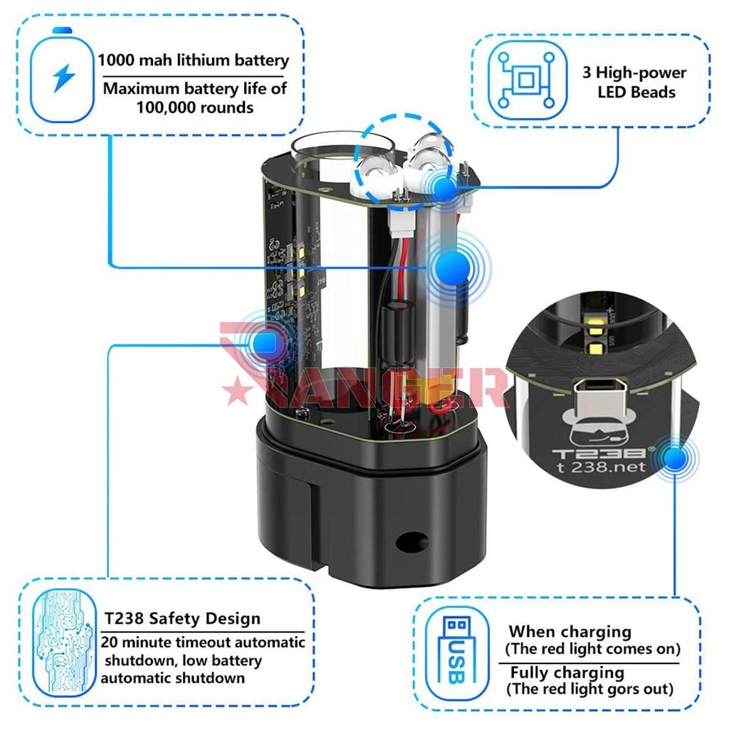 SILENCIADOR TRAZADOR T238 BURST NEGRO