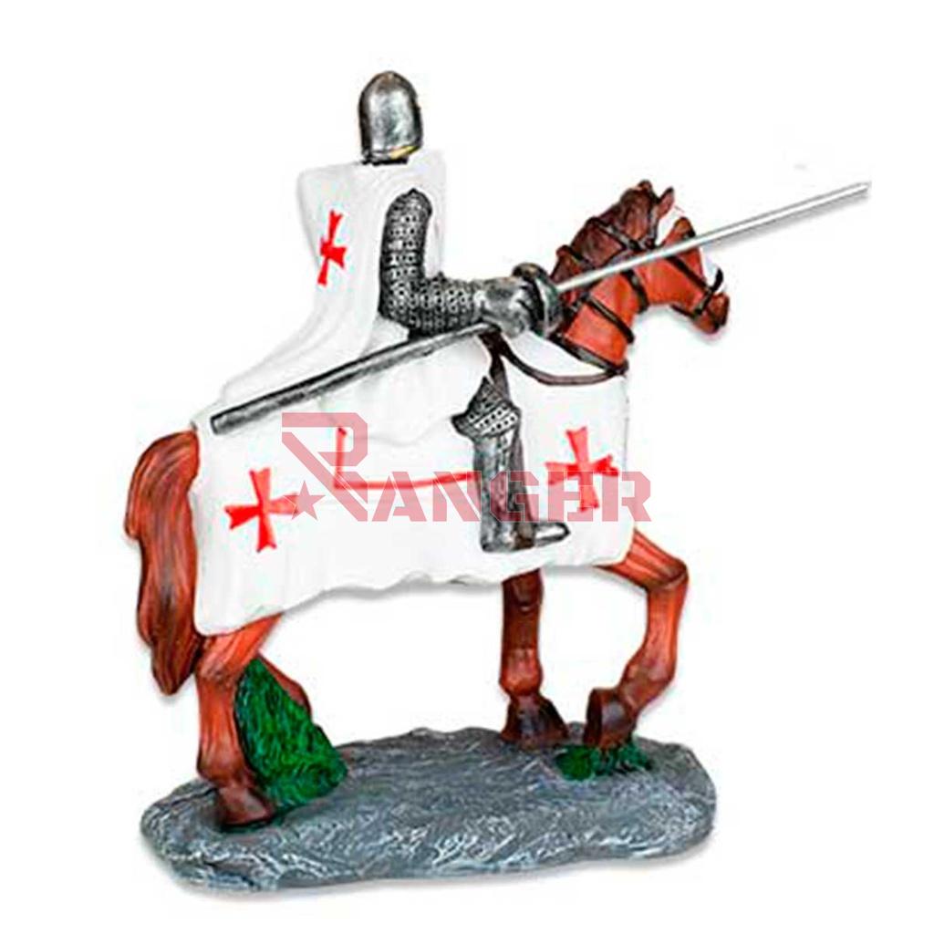 CABALLO TEMPLARIO MARRON 20 CM LANZA