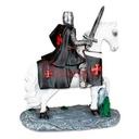 CABALLO TEMPLARIO BLANCO 12 CM ESPADA NEGRA