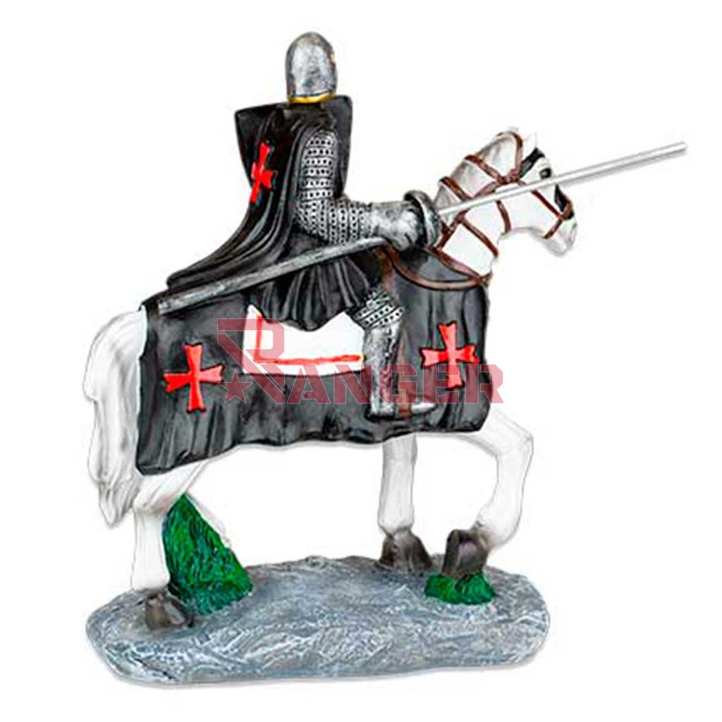 CABALLO TEMPLARIO BLANCO 12 CM LANZA