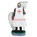 FIGURA TEMPLARI0 BANDERA Y ESCUDO 12 CM BLANCO