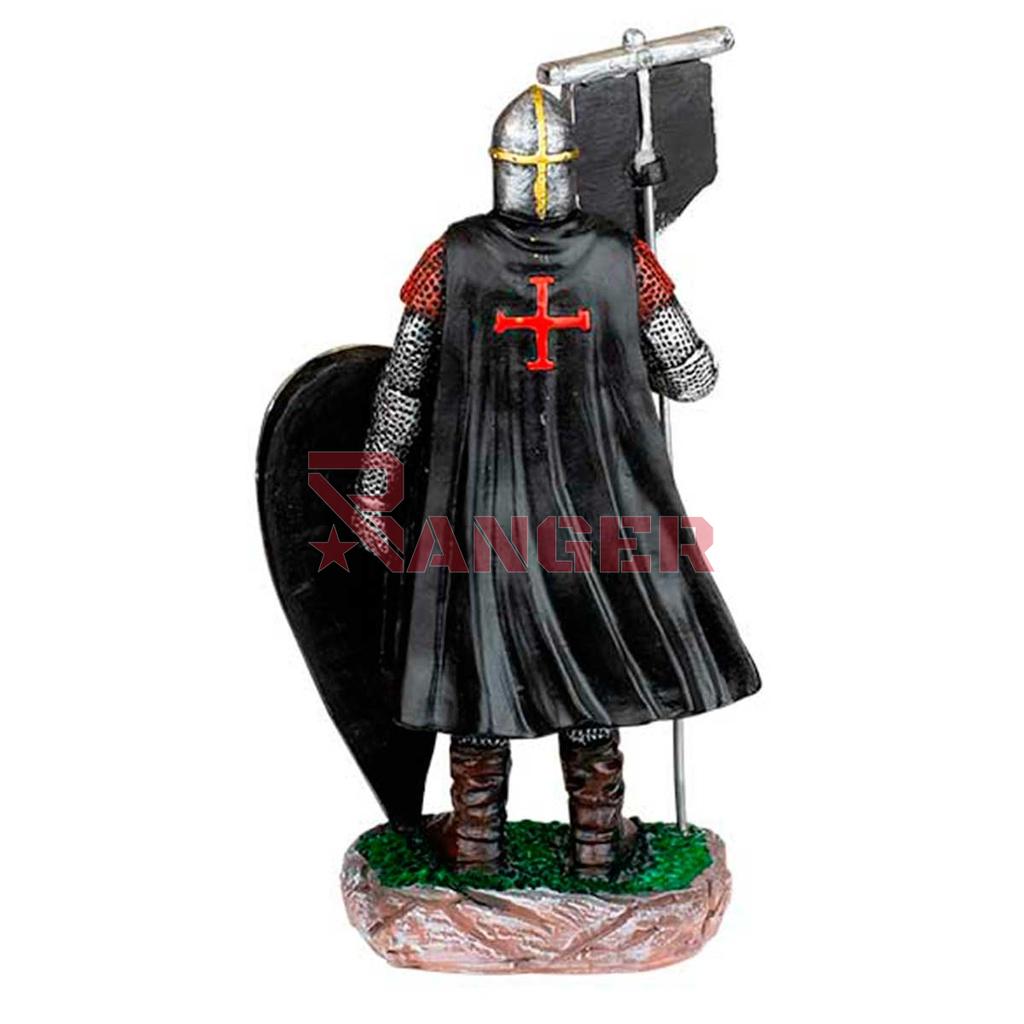 FIGURA TEMPLARI0 BANDERA Y ESCUDO 8 CM NEGRA