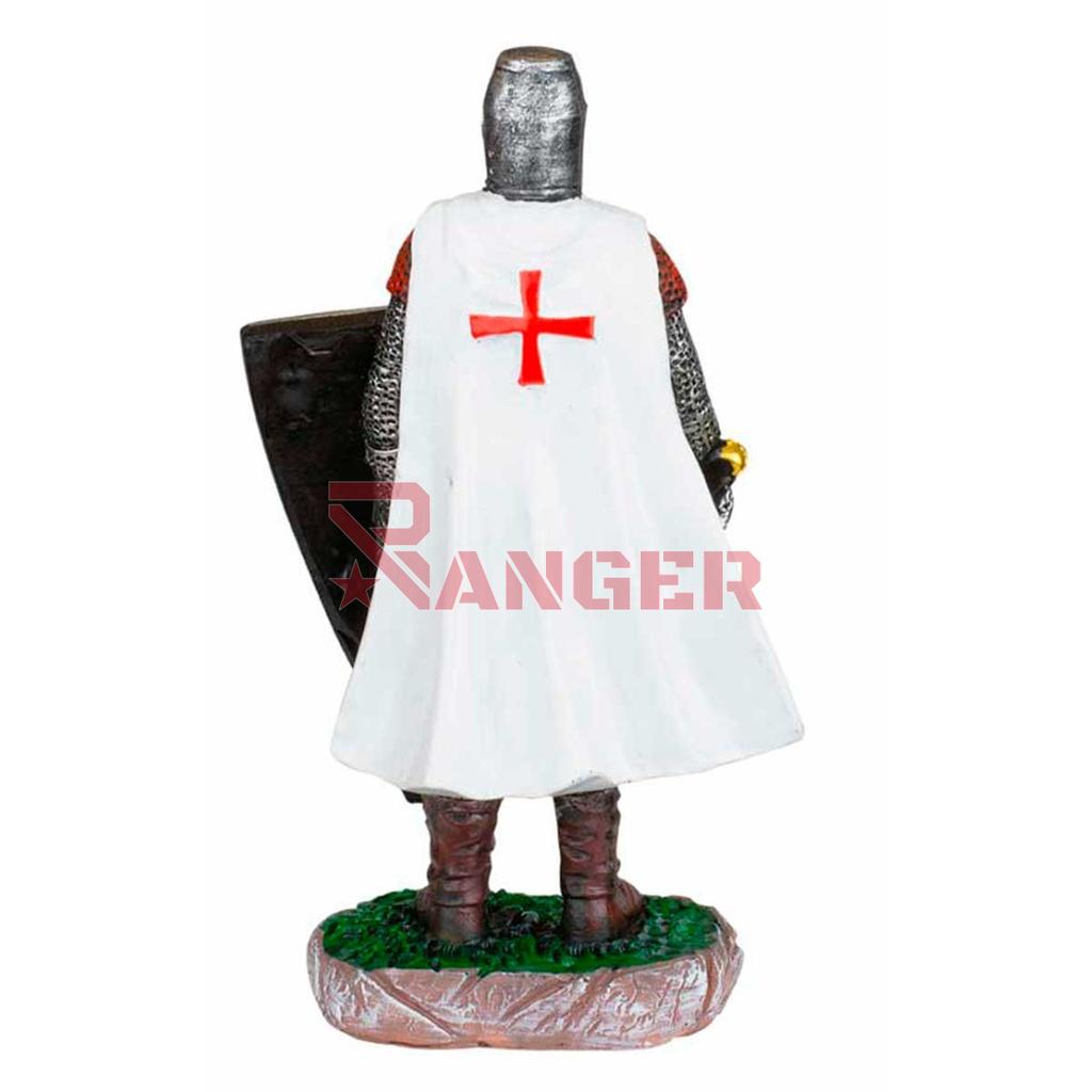 FIGURA TEMPLARI0 ESPADA Y ESCUDO 8 CM NEGRO