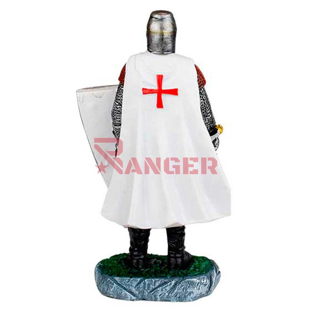 FIGURA TEMPLARI0 ESPADA Y ESCUDO 8 CM BLANCO