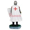 FIGURA TEMPLARI0 ESPADA Y ESCUDO 8 CM BLANCO