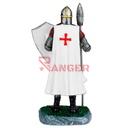 FIGURA TEMPLARIA LANZA Y ESCUDO 18 CM BLANCO