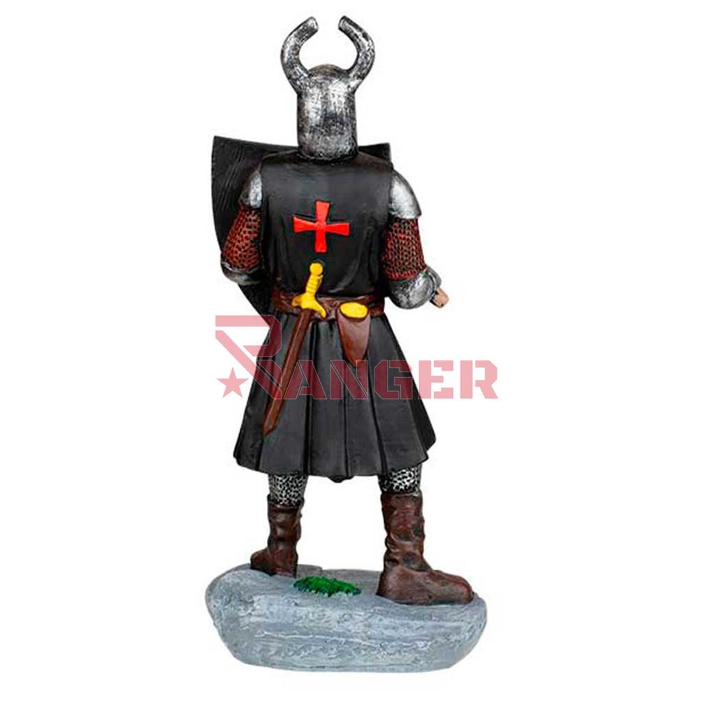 FIGURA TEMPLARIO MAZA Y ESCUDO 8 CM NEGRA