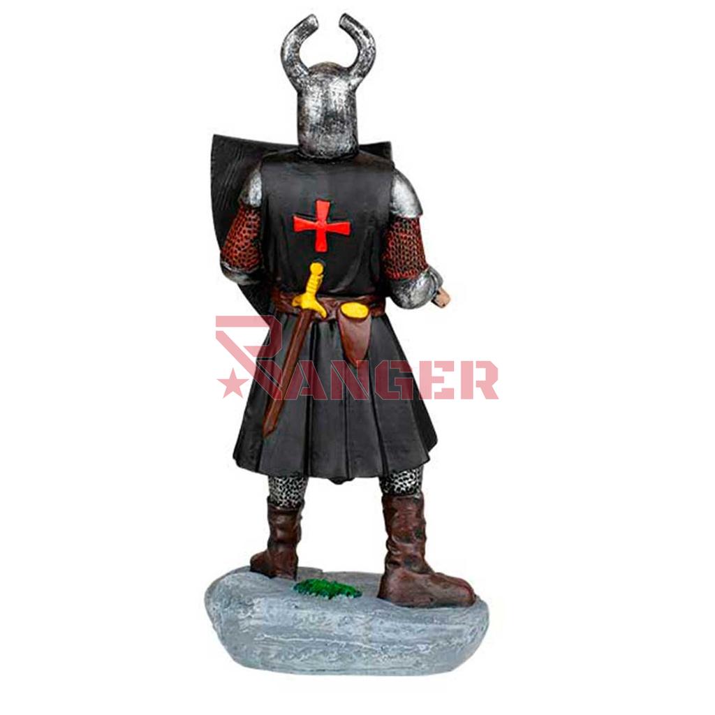 FIGURA TEMPLARIO MAZA Y ESCUDO 12 CM NEGRA