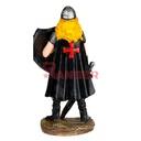 FIGURA TEMPLARIA ESPADA Y ESCUDO 12 CM NEGRA