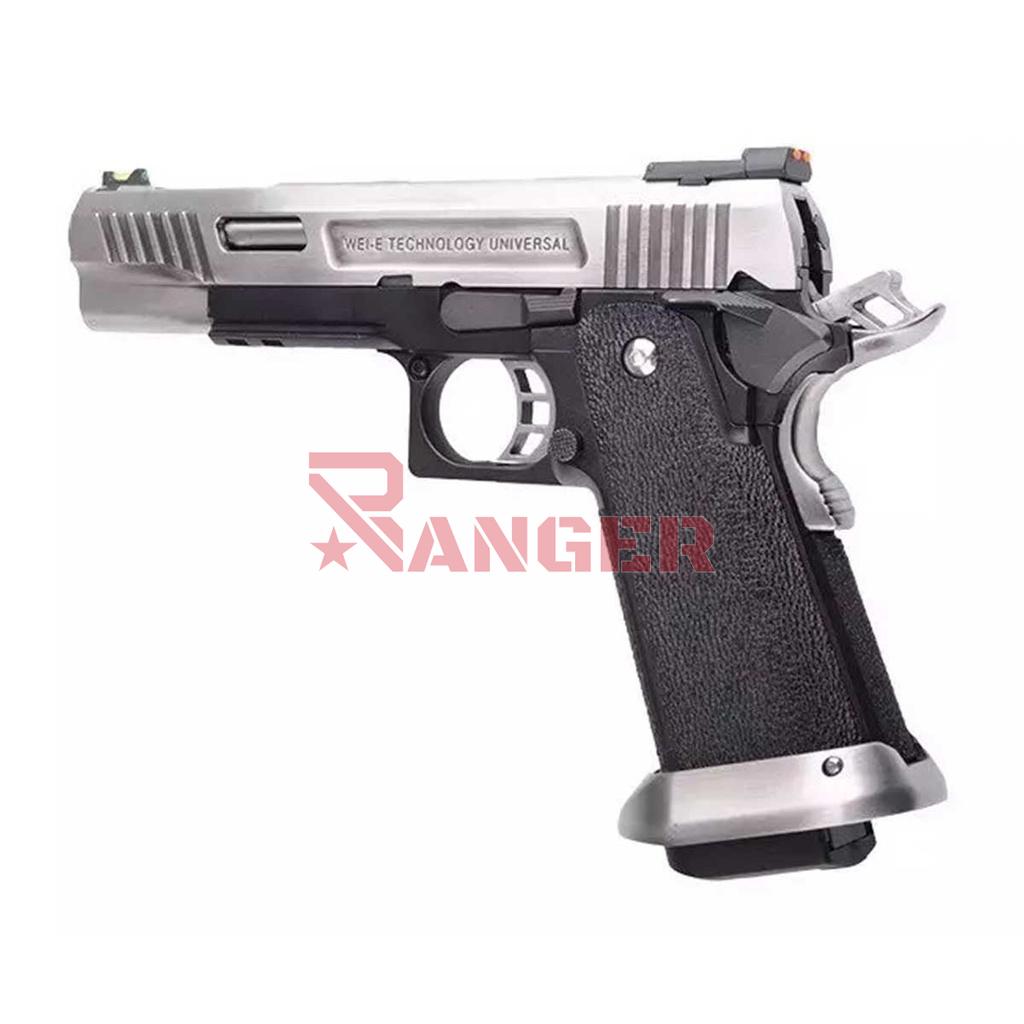 PISTOLA WE HI-CAPA 5.1 REX LONG FULL METAL PLATA