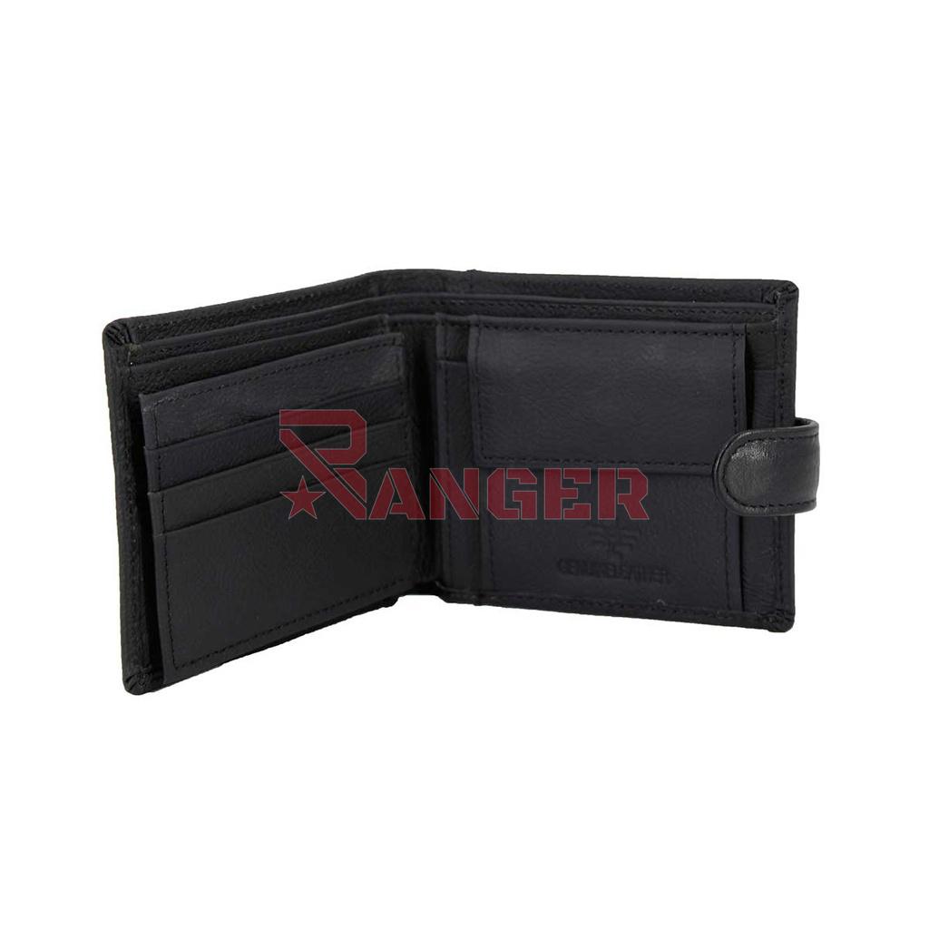 CARTERA PIEL GRABADO ARRIBA CIERRE NEGRA