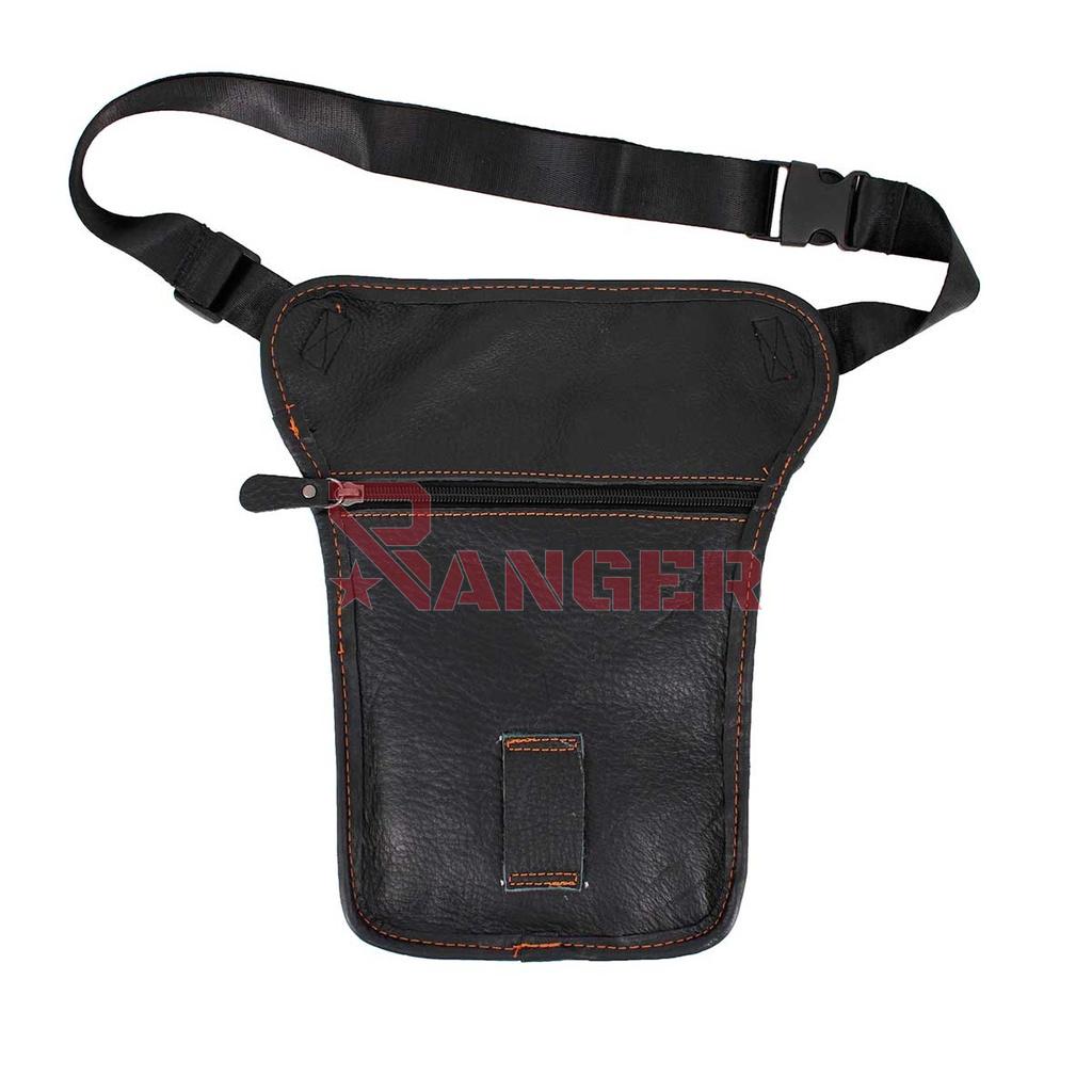 BOLSO PIERNA PIEL CREMALLERA NEGRO