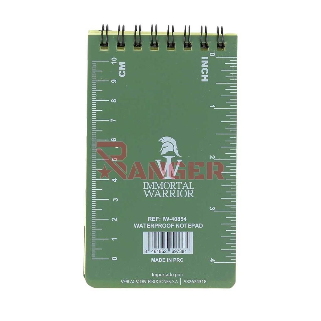 LIBRETA WATERPROOF IMMORTAL 8 X 12 CM VERDE