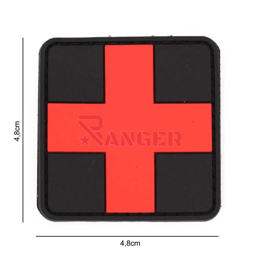 PARCHE IMMORTAL PVC MEDICO NEGRO-ROJO