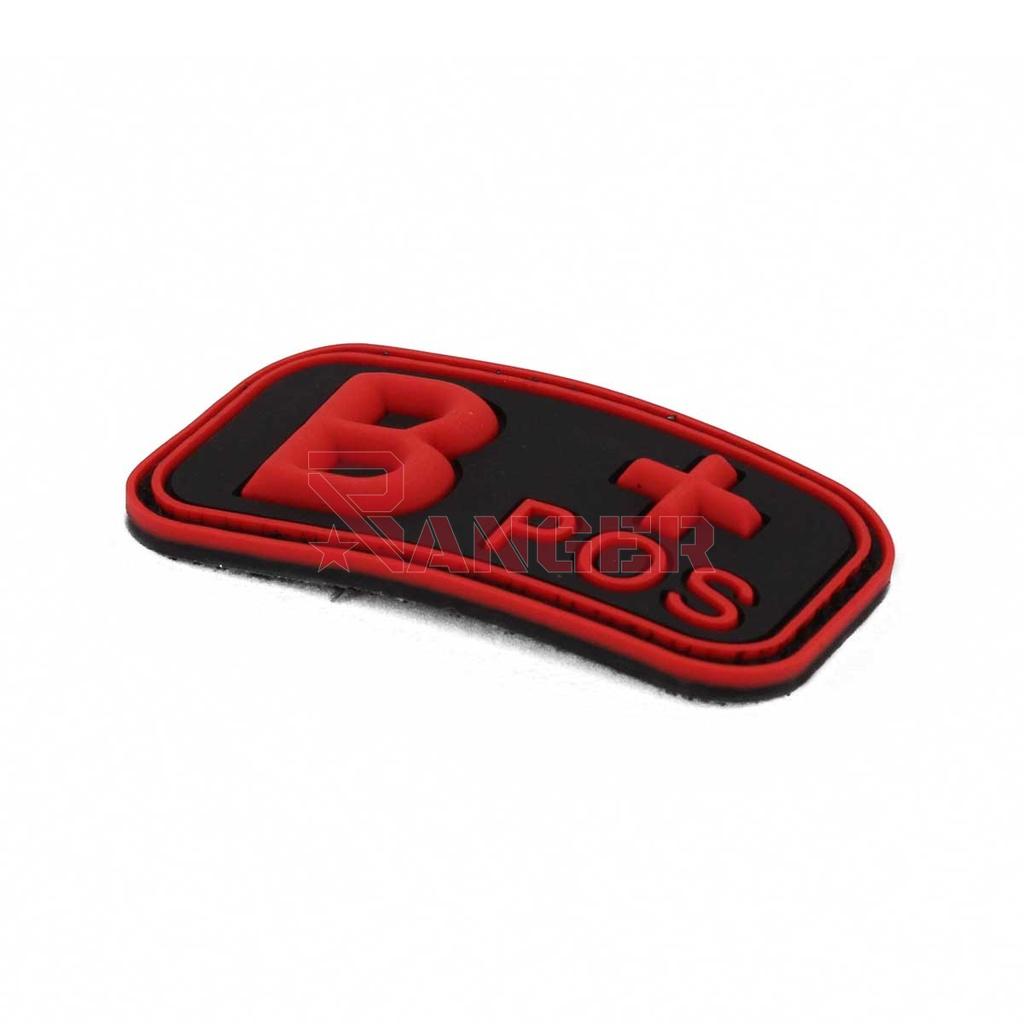 PARCHE IMMORTAL PVC GRUPO SANGUINEO B+ NEGRO-ROJO