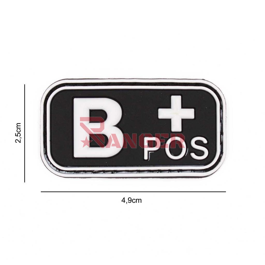PARCHE IMMORTAL PVC GRUPO SANGUINEO B+ NEGRO