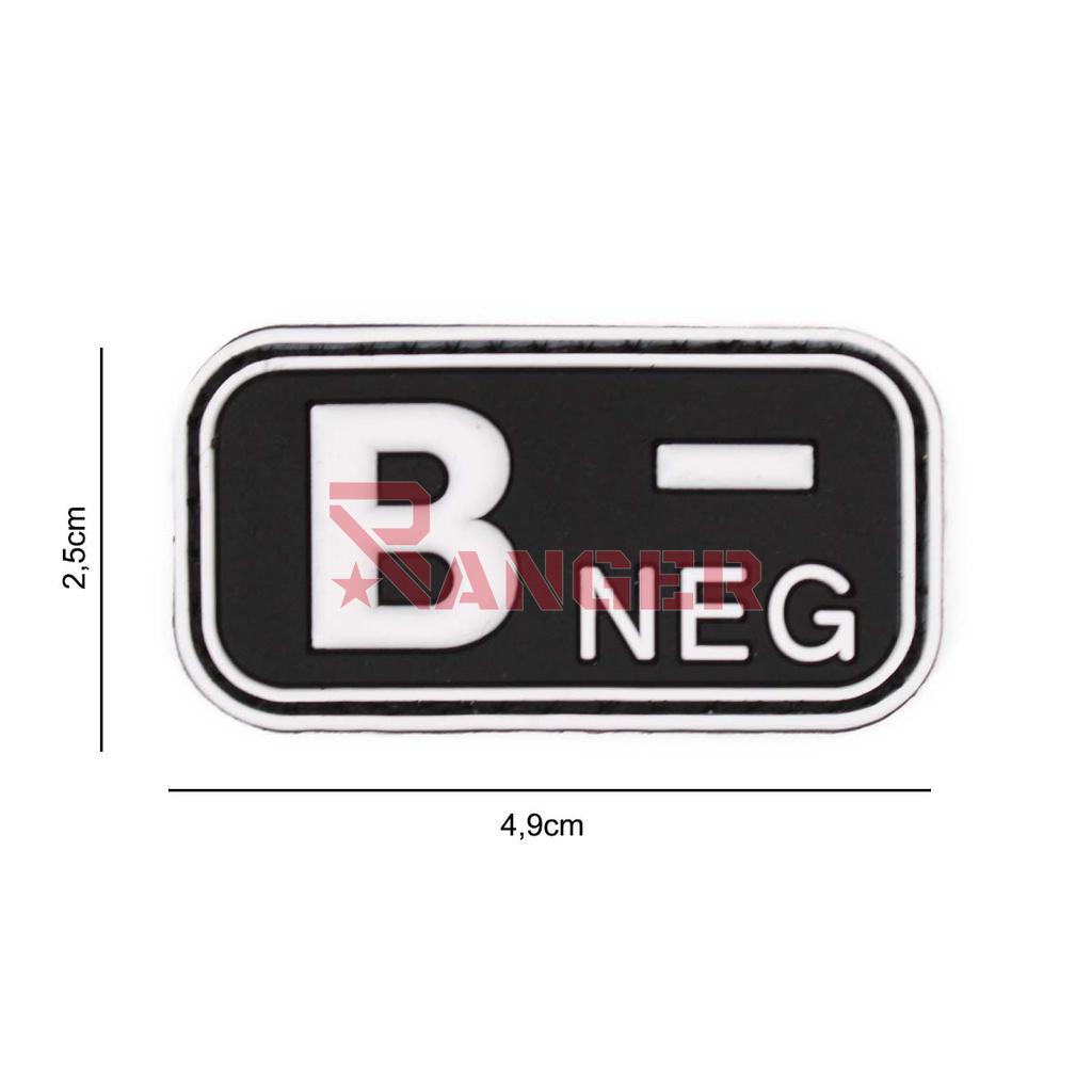 PARCHE IMMORTAL PVC GRUPO SANGUINEO B- NEGRO