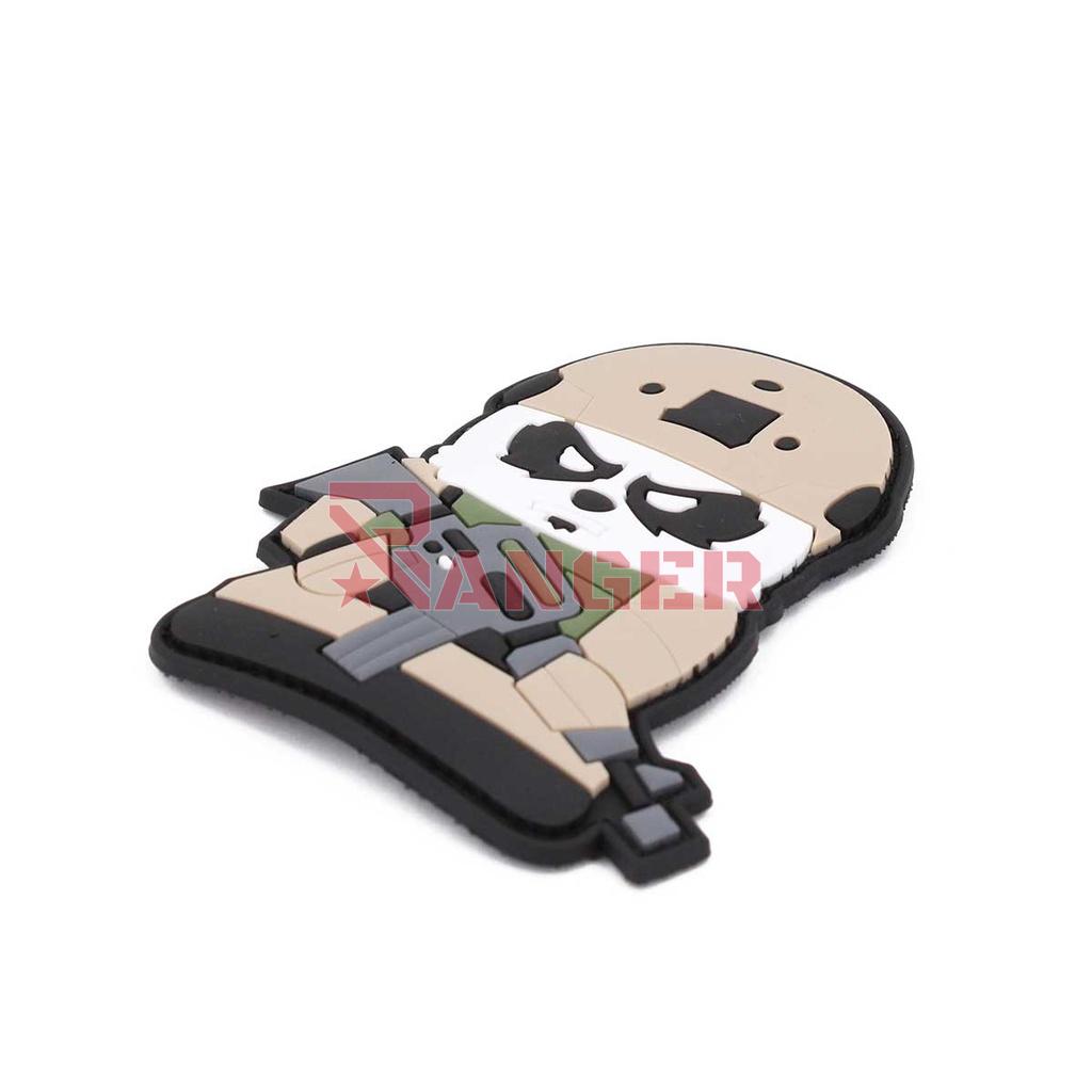 PARCHE IMMORTAL PVC 3D OSO PANDA TACTICO BEIGE-BLANCO