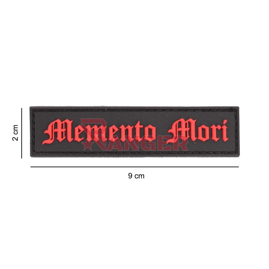 PARCHE IMMORTAL PVC 3D TIRA MEMENTO MORI NEGRO-ROJO