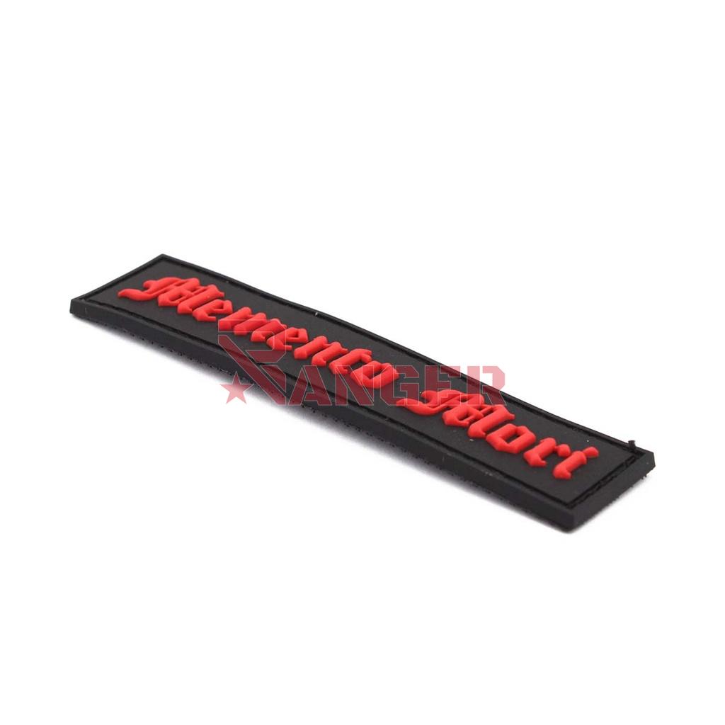 PARCHE IMMORTAL PVC 3D TIRA MEMENTO MORI NEGRO-ROJO