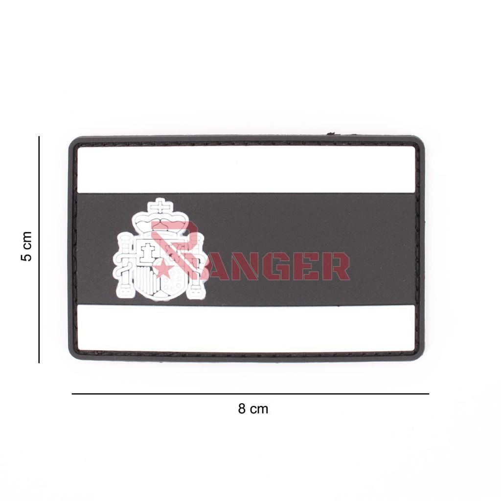 PARCHE IMMORTAL PVC BANDERA ESPAÑA NEGRO-BLANCO