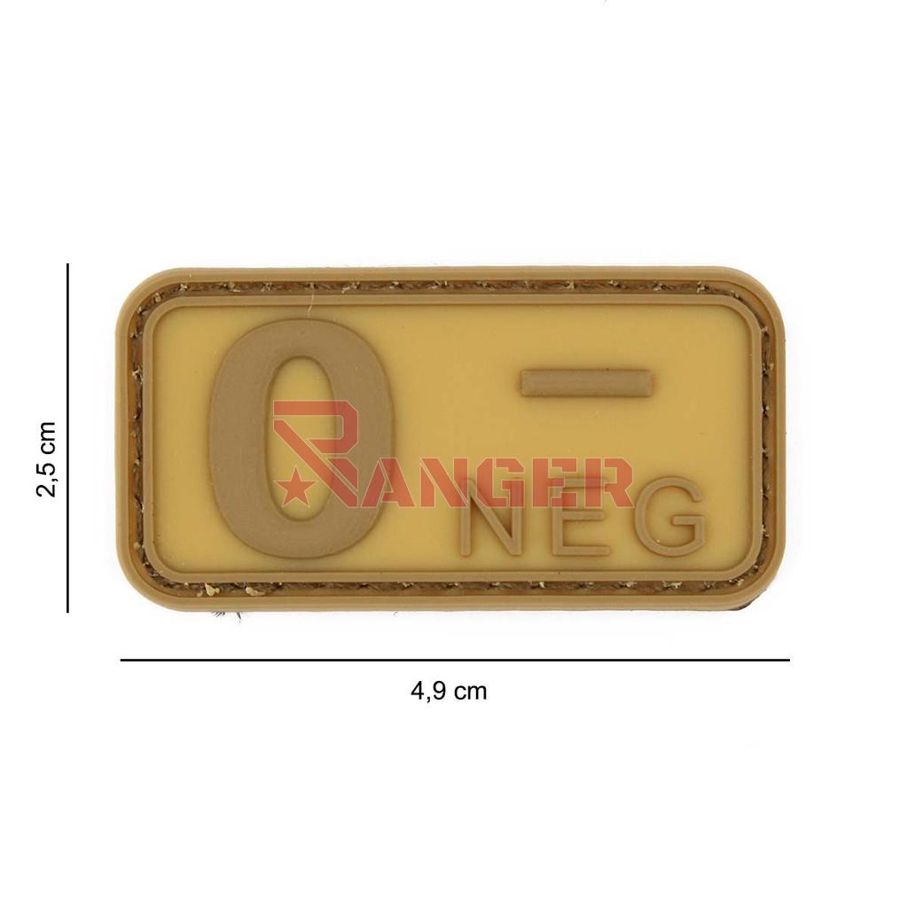 PARCHE IMMORTAL PVC GRUPO SANGUINEO 0 NEGATIVO TAN