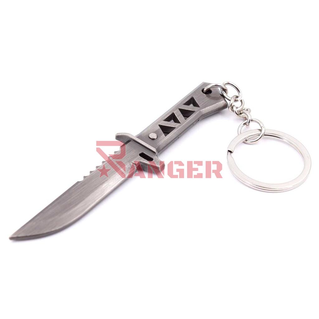 LLAVERO CUCHILLO COMBAT 9 CM PLATA