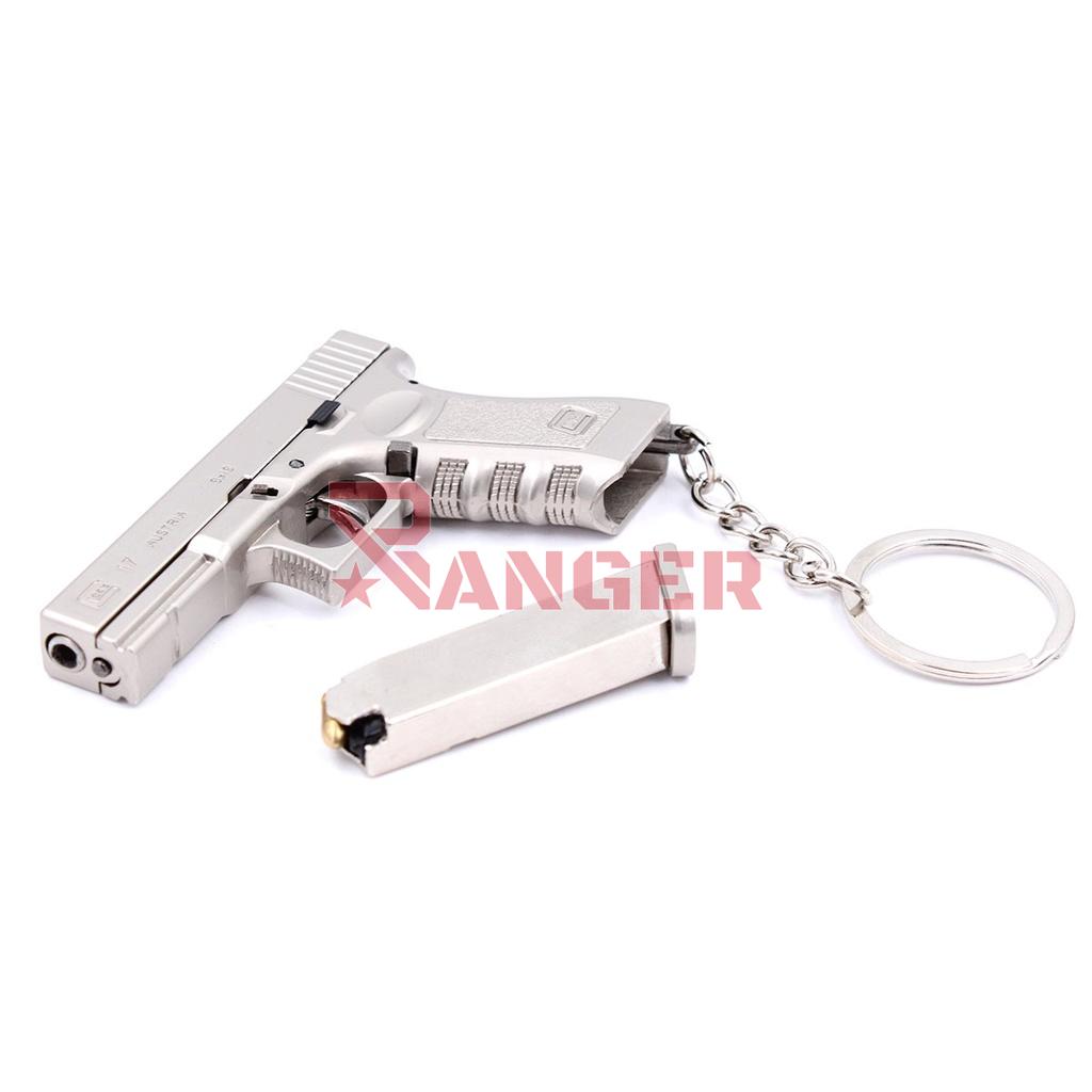 LLAVERO PISTOLA G17 7 CM PLATA