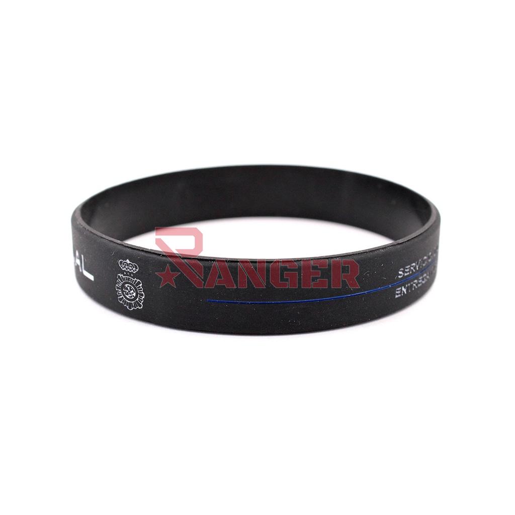 PULSERA IMMORTAL PVC POLICIA NACIONAL NEGRA