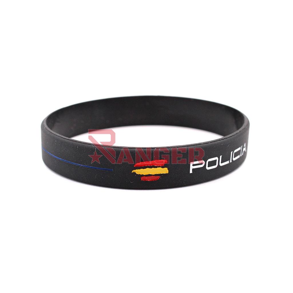 PULSERA IMMORTAL PVC POLICIA NACIONAL NEGRA