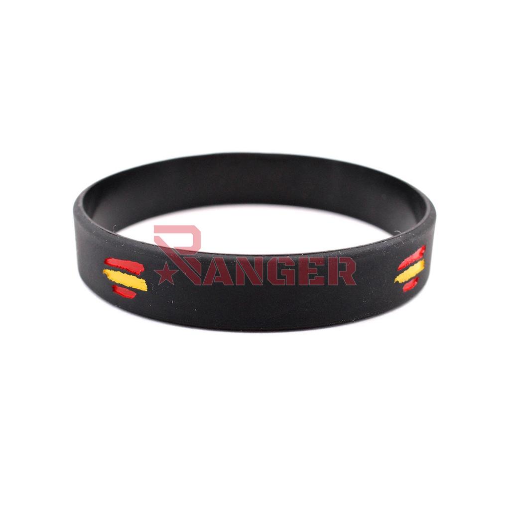 PULSERA IMMORTAL PVC BANDERA ESPAÑA NEGRA