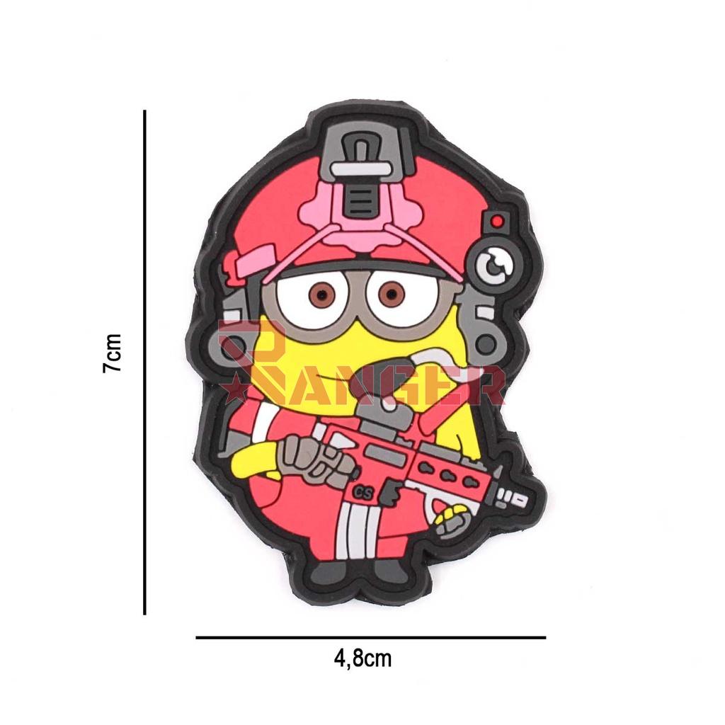 PARCHE IMMORTAL PVC 3D MINION TACTICO ROSA