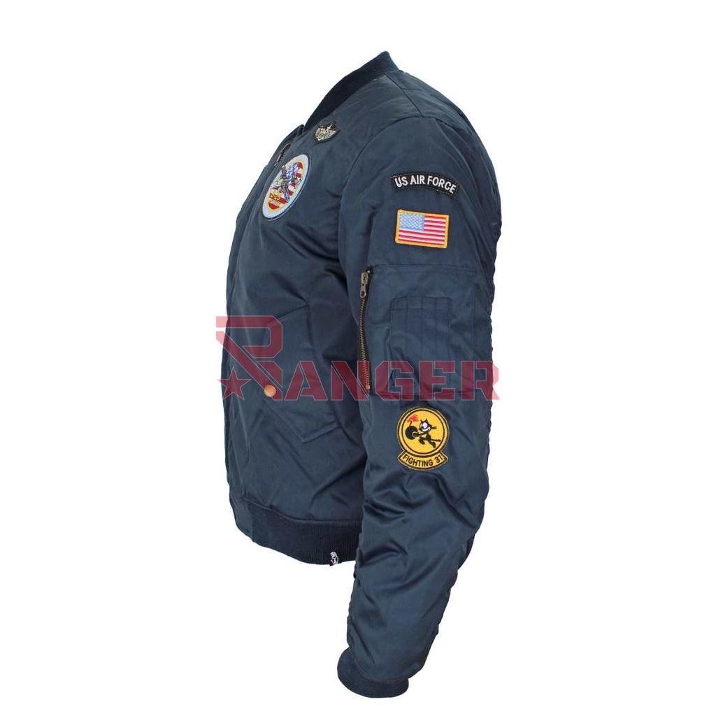 CAZADORA BOMBER IMMORTAL PARCHES MARINO