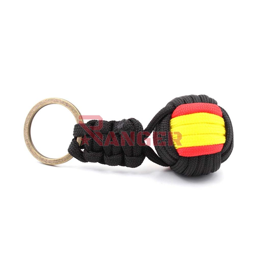 LLAVERO BOLA IMMORTAL PARACORD BANDERA ESPAÑA NEGRO