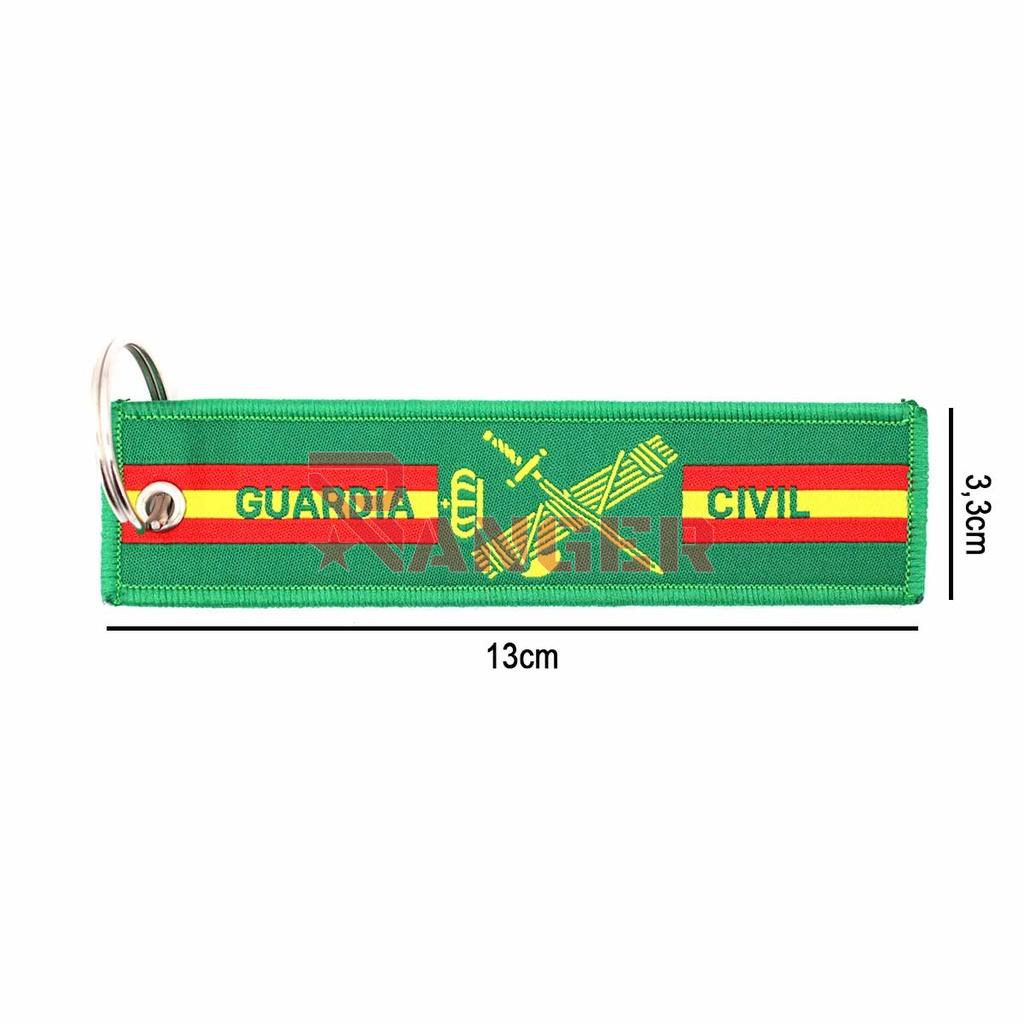 LLAVERO CINTA RECTANGULAR IMMORTAL G. CIVIL VIRGEN VERDE/NEGRO