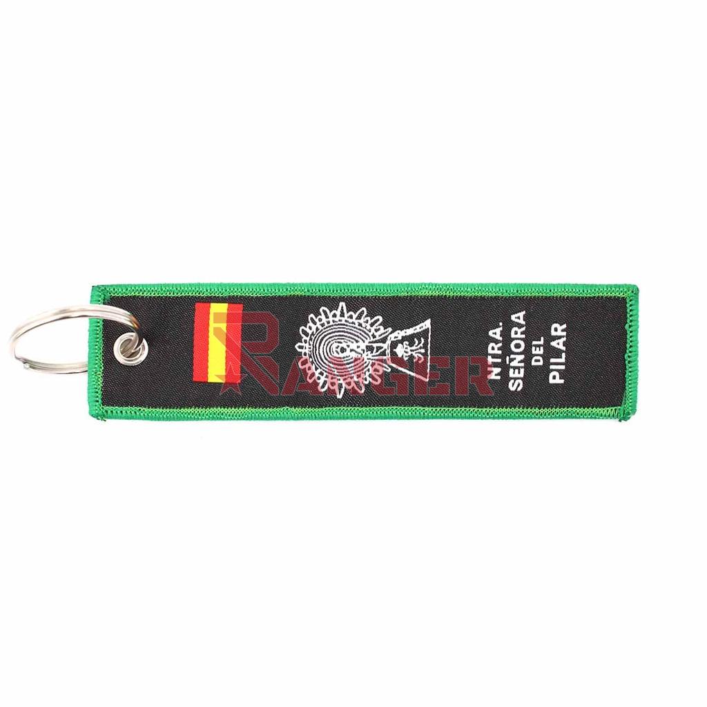 LLAVERO CINTA RECTANGULAR IMMORTAL G. CIVIL VIRGEN VERDE/NEGRO